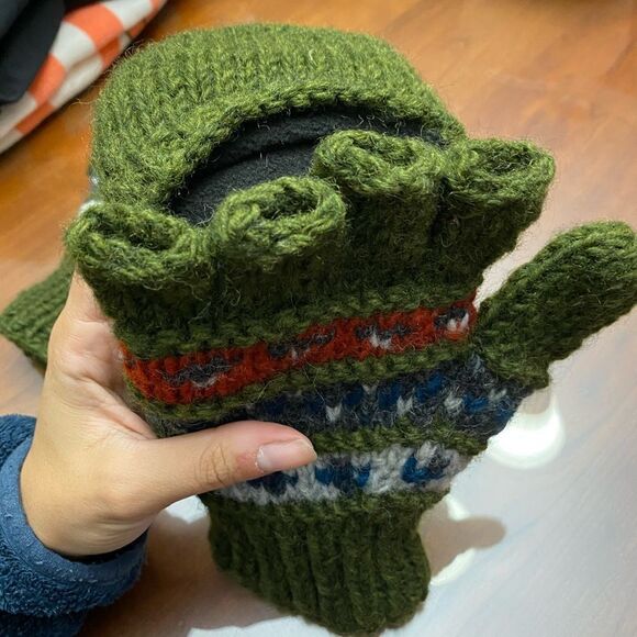 Mens mittens wool green - Picture 6 of 6